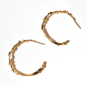 18k Gold Plated Dew Drop Hoops