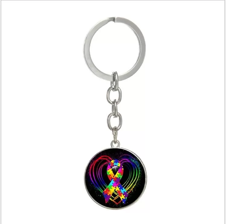 2020 New Charm Fashion Popular Autism Awareness Heart High Quality Keychain