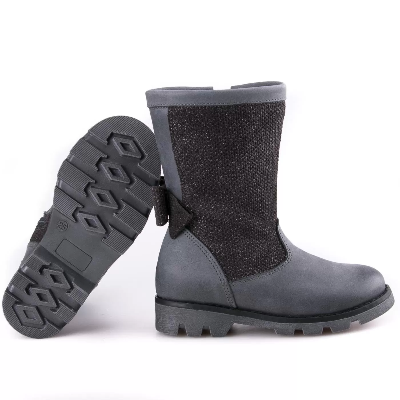 (2611B-1) Emel high winter boots grey bow