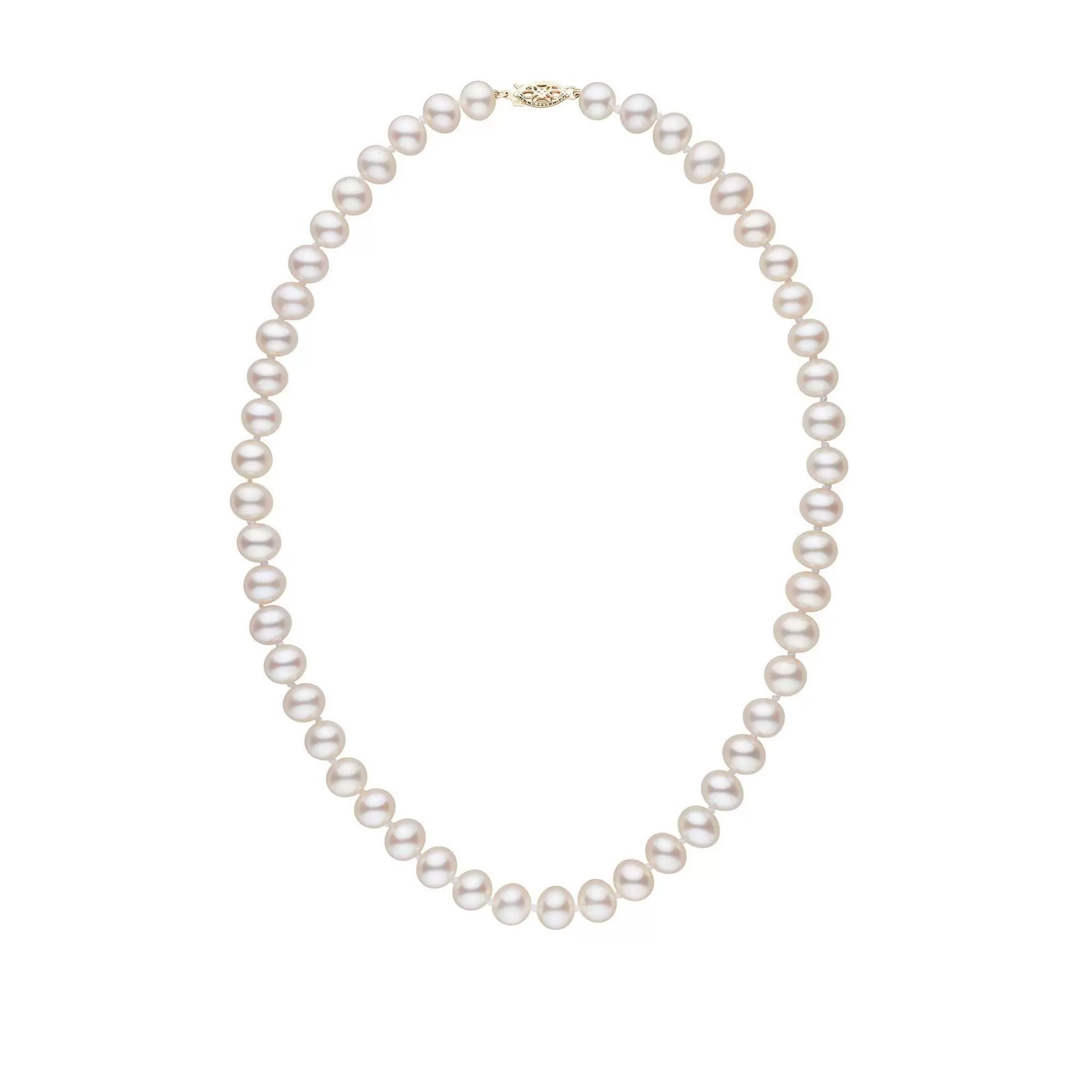 7.5-8.0 mm 16 Inch AA  White Freshwater Pearl Necklace