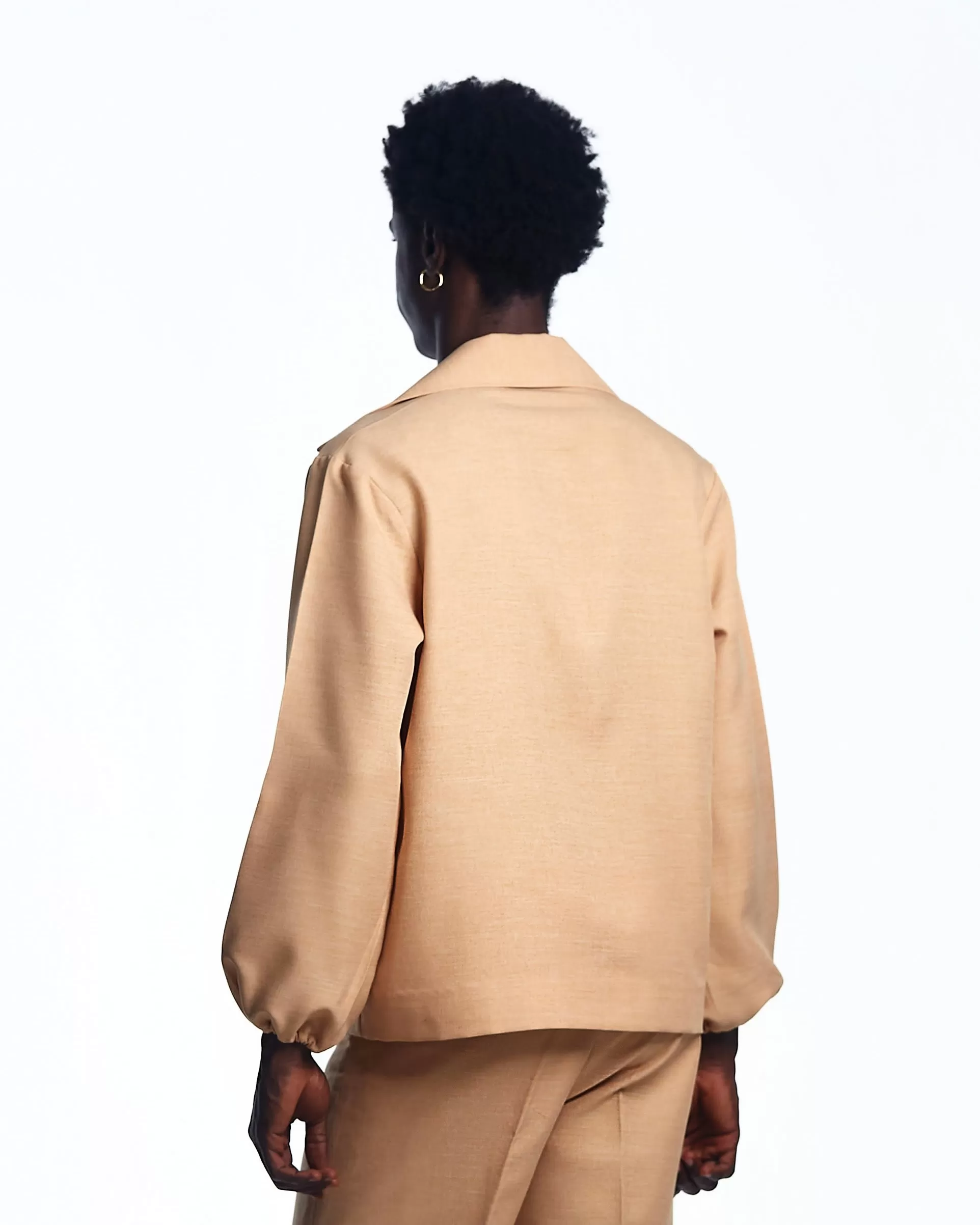 AJABENG Ampadu Wool Linen Lapel Jacket