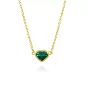 ALEXA EMERALD HEART SOLID GOLD 18K NECKLACE