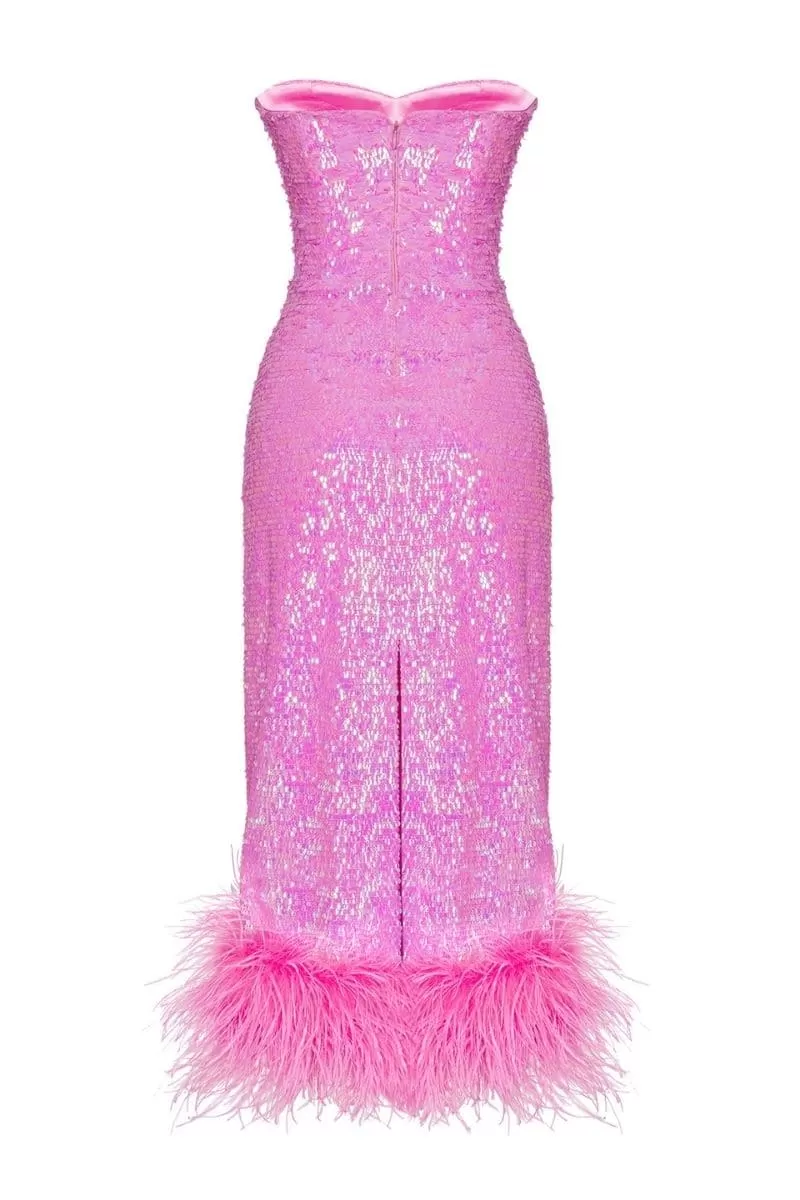 AMARA BARBIE PINK SEQUIN DRESS