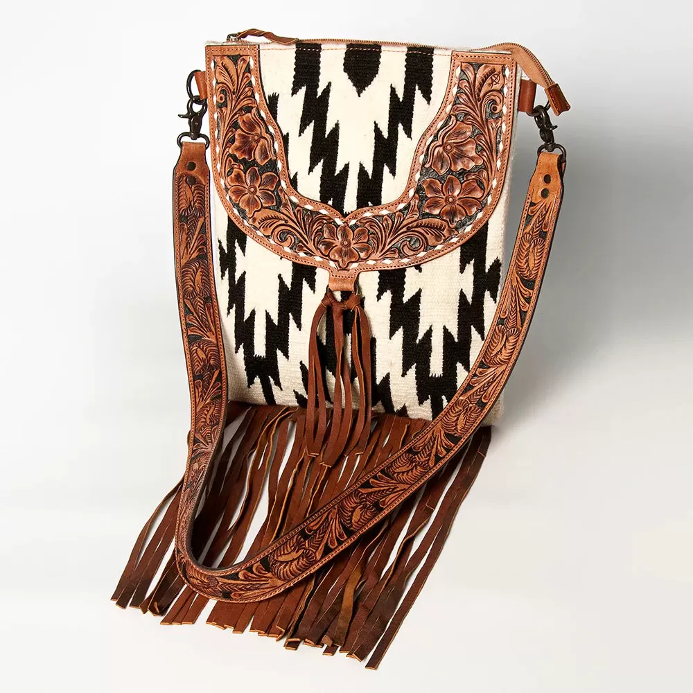 American Darling Conceal Carry Black & White Aztec Fringe Purse