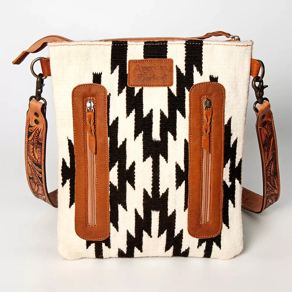 American Darling Conceal Carry Black & White Aztec Fringe Purse