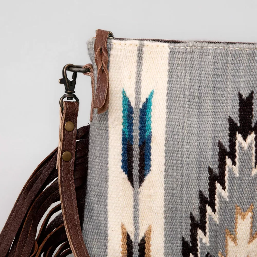 American Darling Gray Blanket Fringe Crossbody