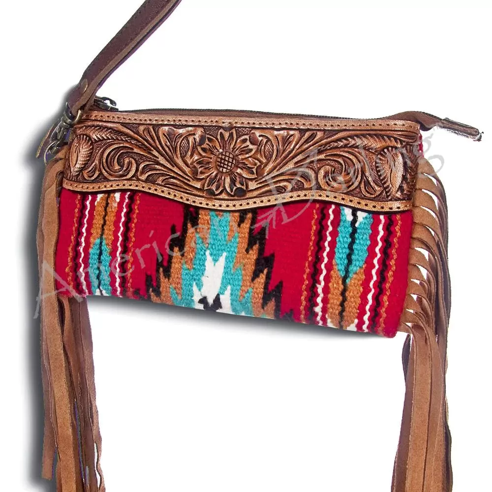 American Darling Red Tooled Clutch