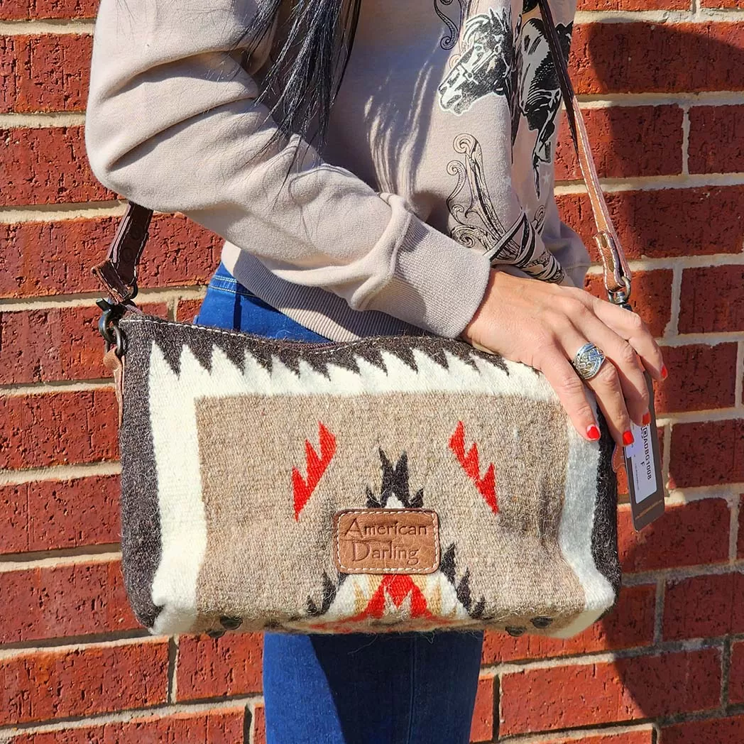 American Darling Tan/Red Blanket Purse