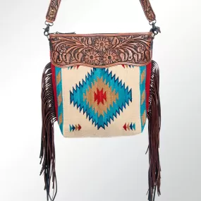 American Darling Tri Colored Blanket & Tooled Leather Purse