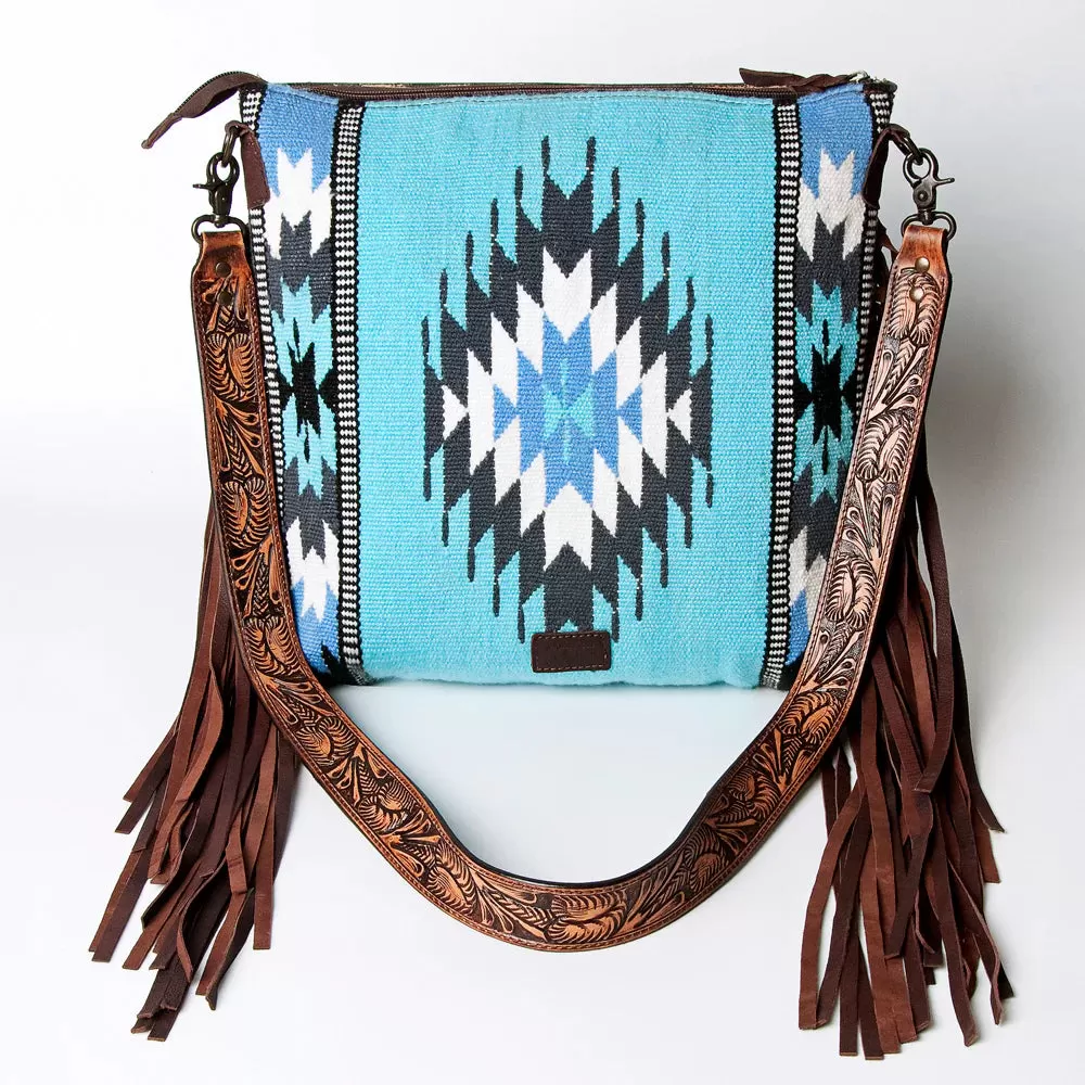 American Darling Turquoise Fringe Blanket Purse