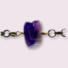 Amethyst and Brass Bracelet