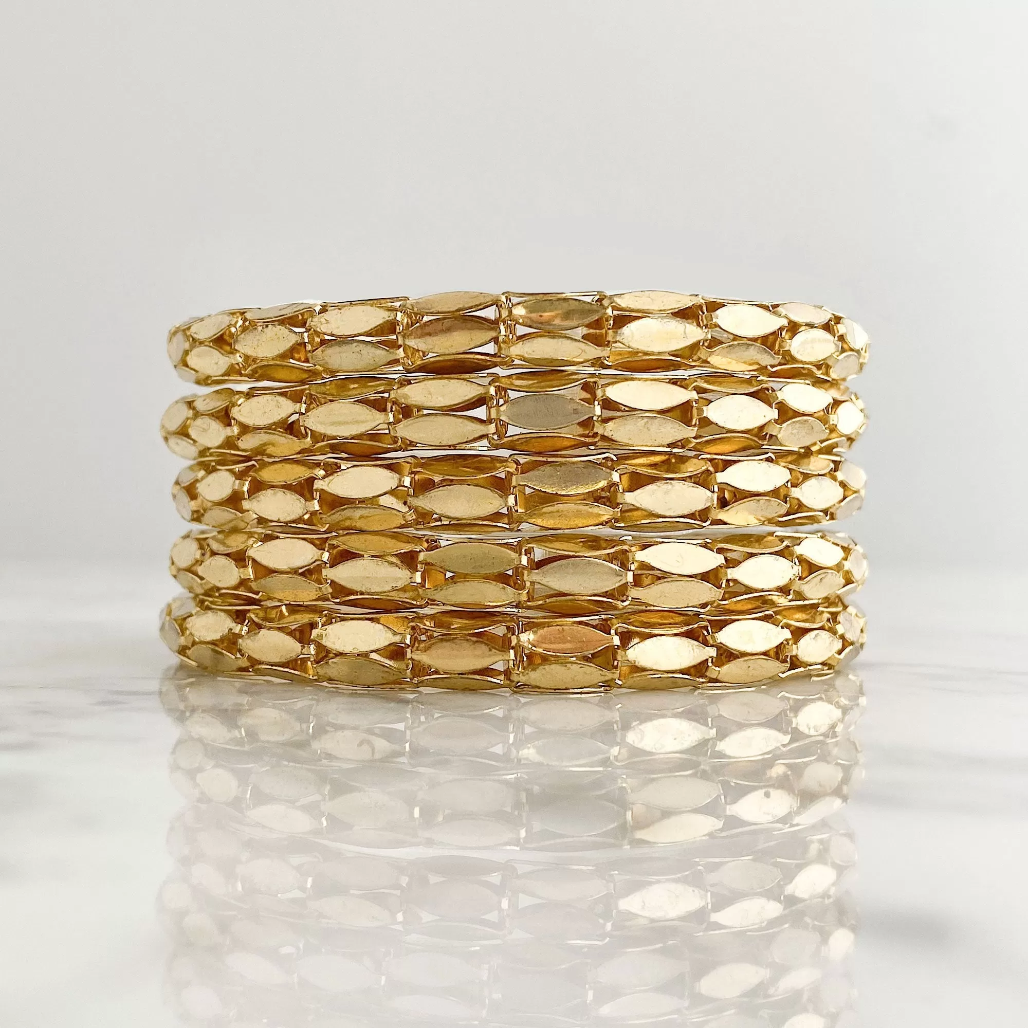 AMILA wide gold mesh chain bracelet