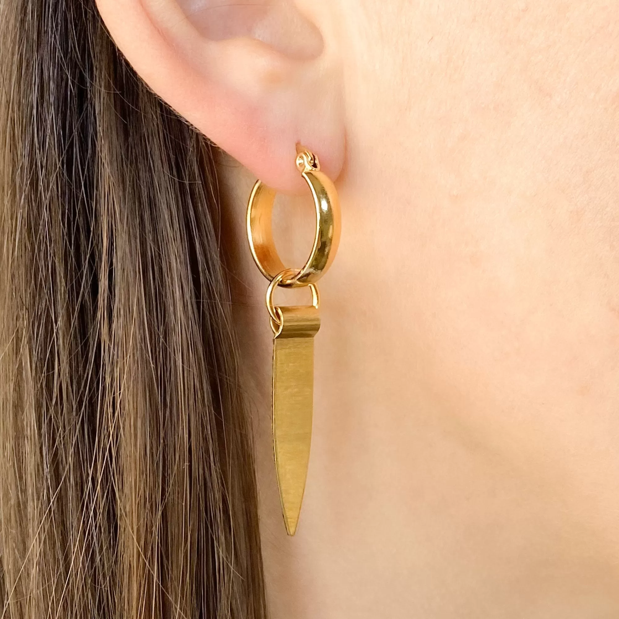 ANTHEA gold spike hoop earrings