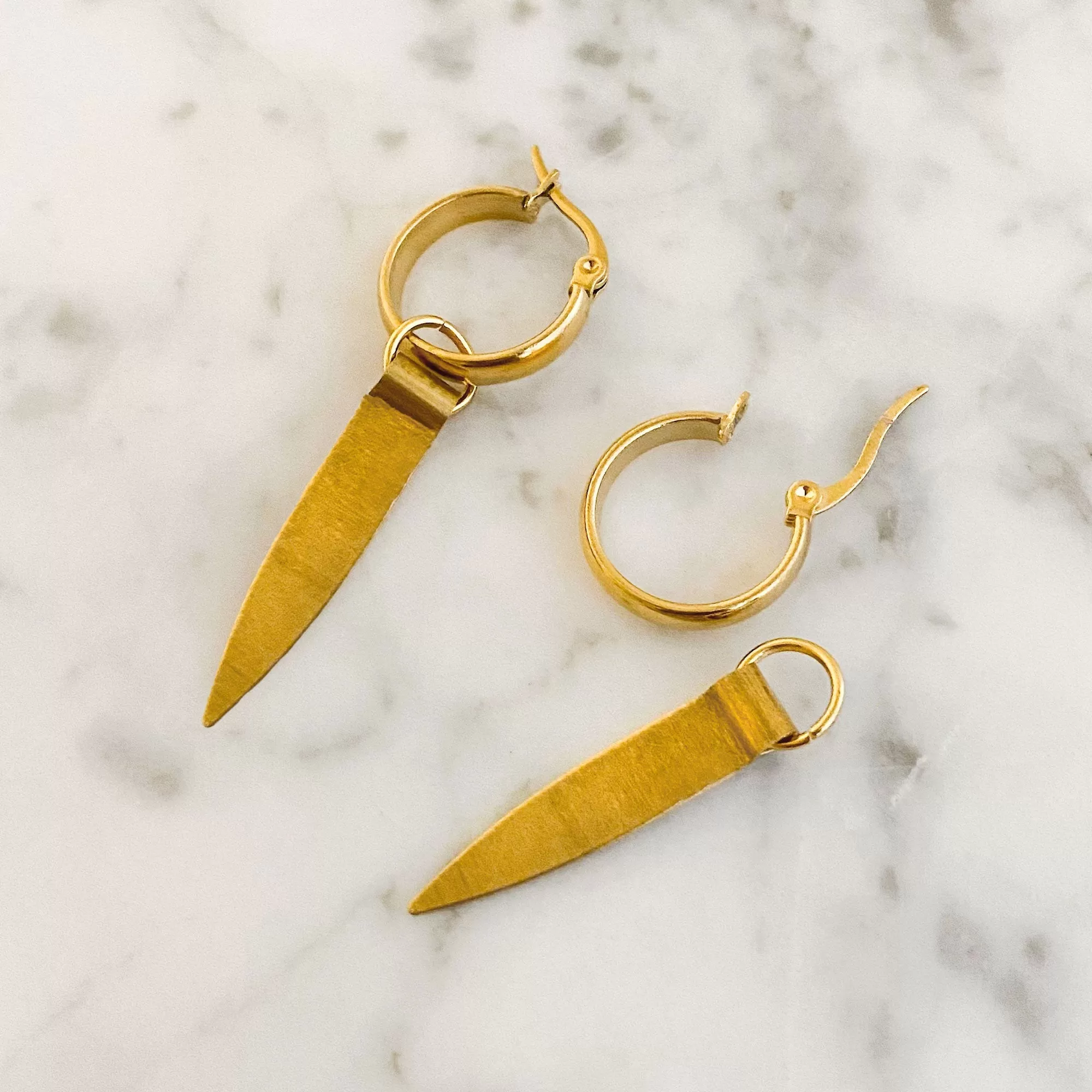 ANTHEA gold spike hoop earrings