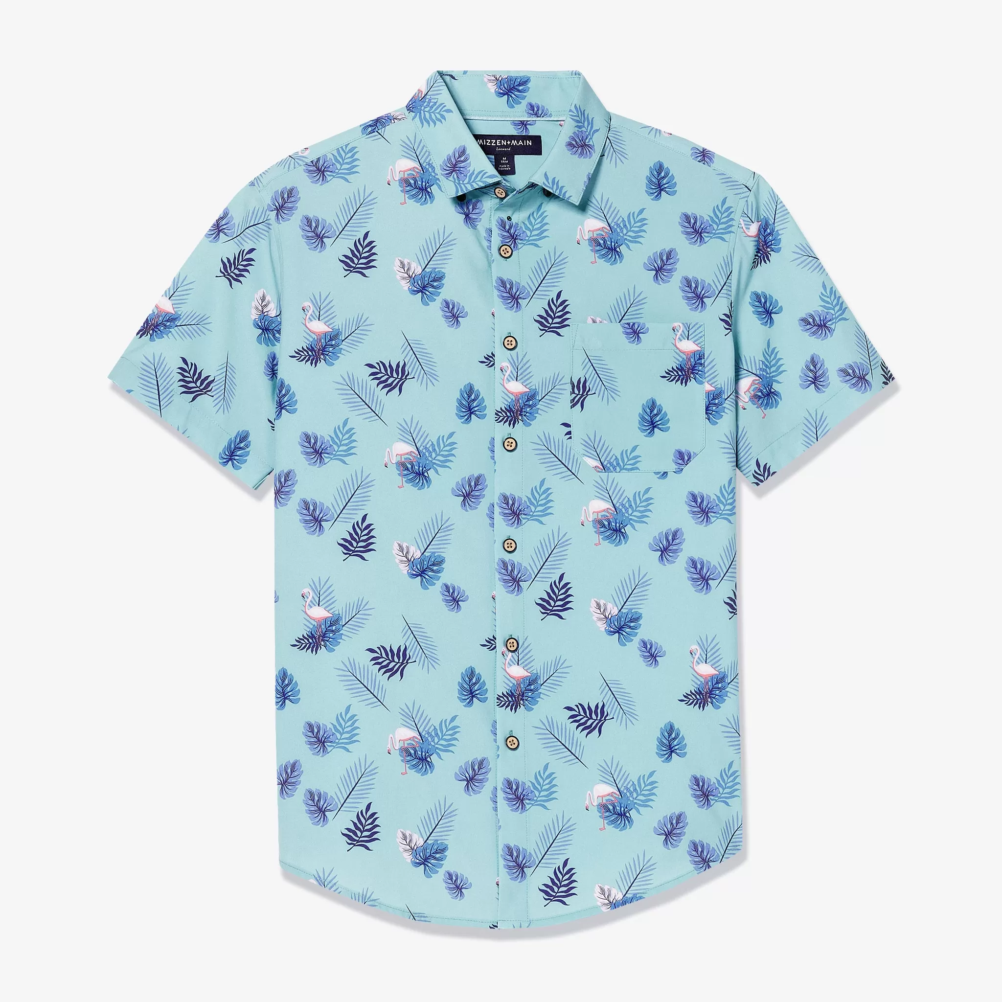 Aqua Pink Flamingo Print