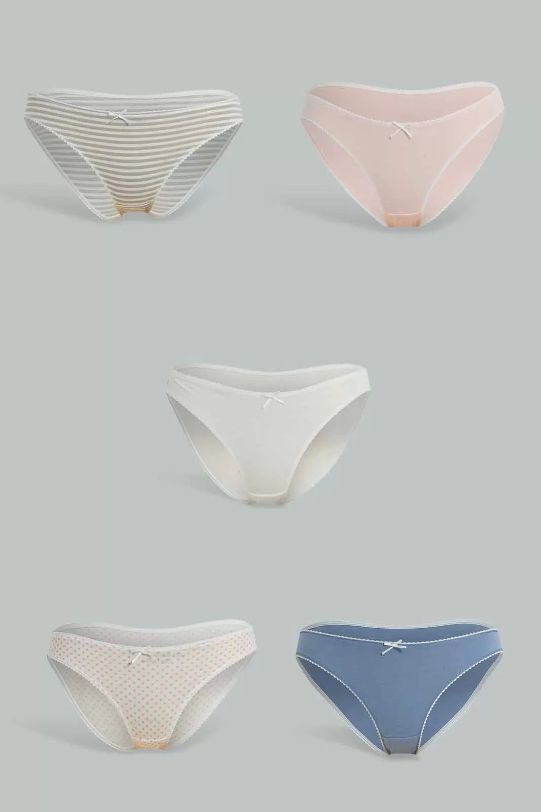 Assorted Embellished Bikini Brief Set (Pack of 5)