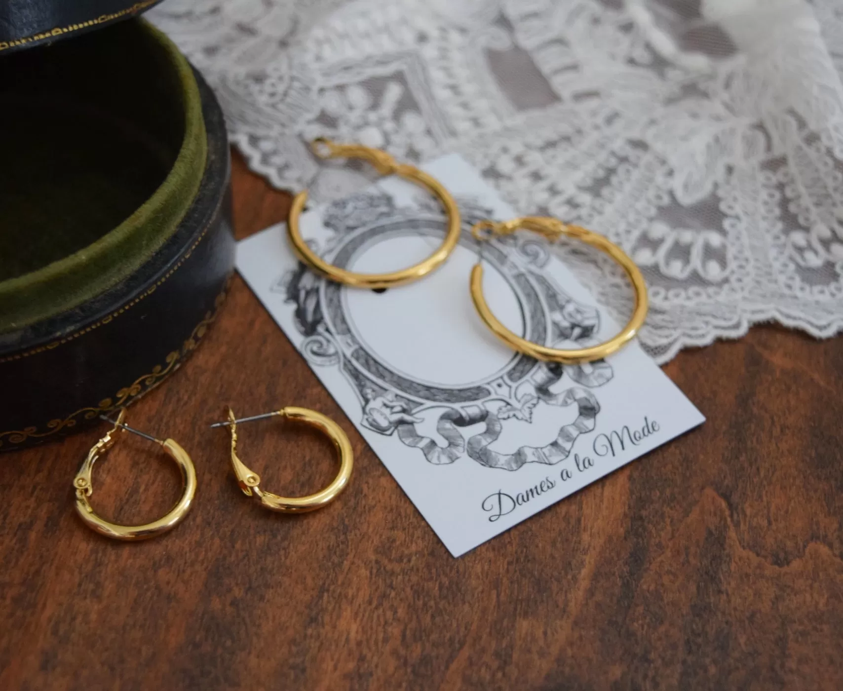 Basic Golden Hoop Earrings - Large or Small