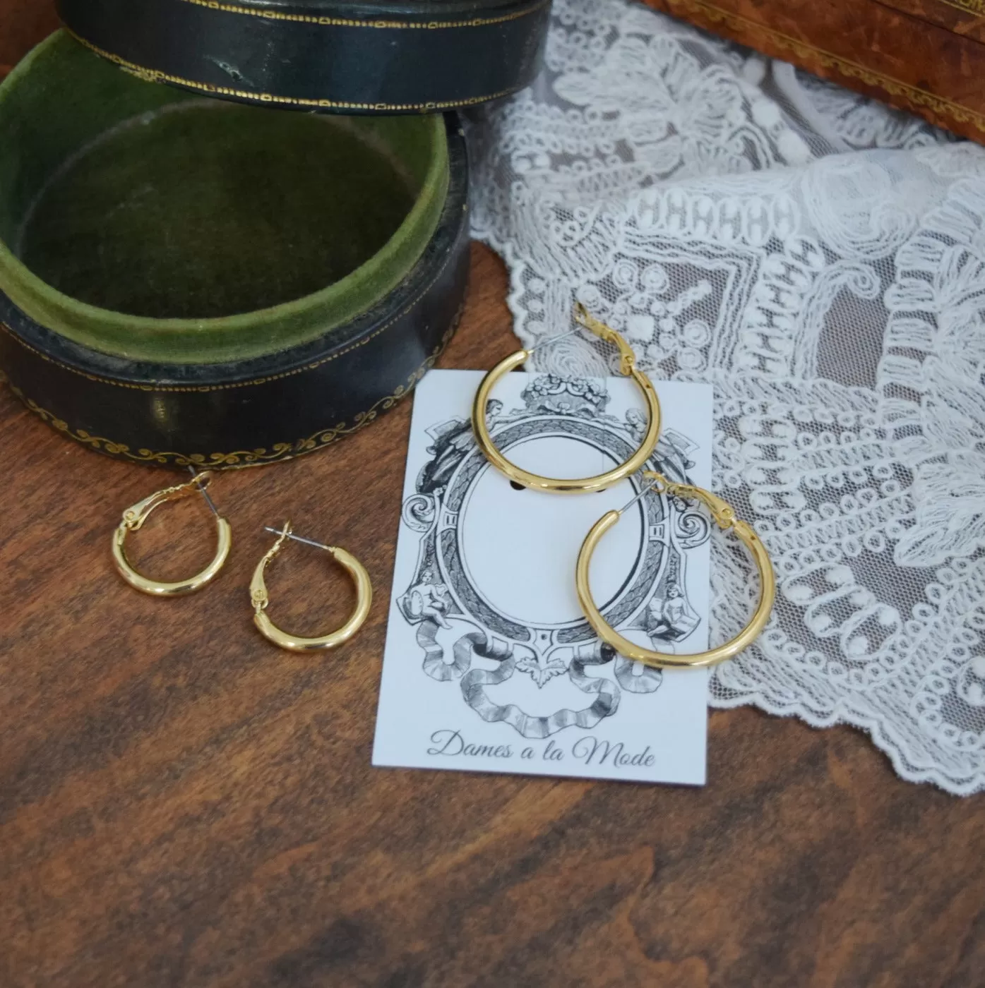 Basic Golden Hoop Earrings - Large or Small