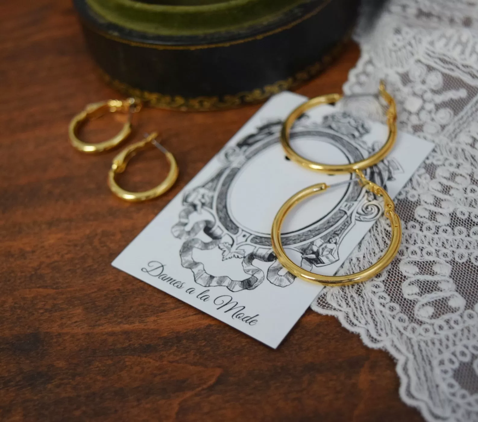 Basic Golden Hoop Earrings - Large or Small