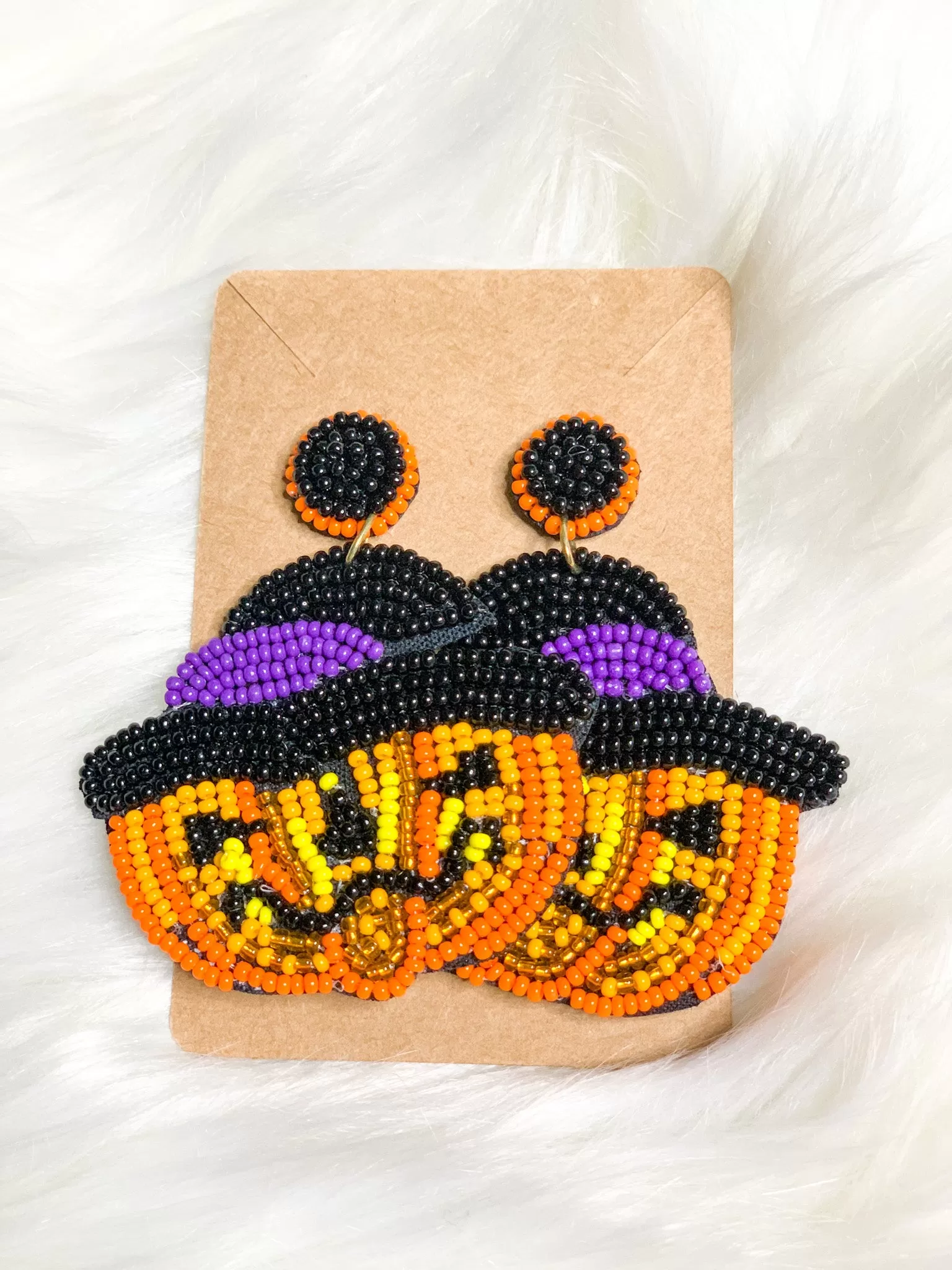 Beaded Pumpkin Earring