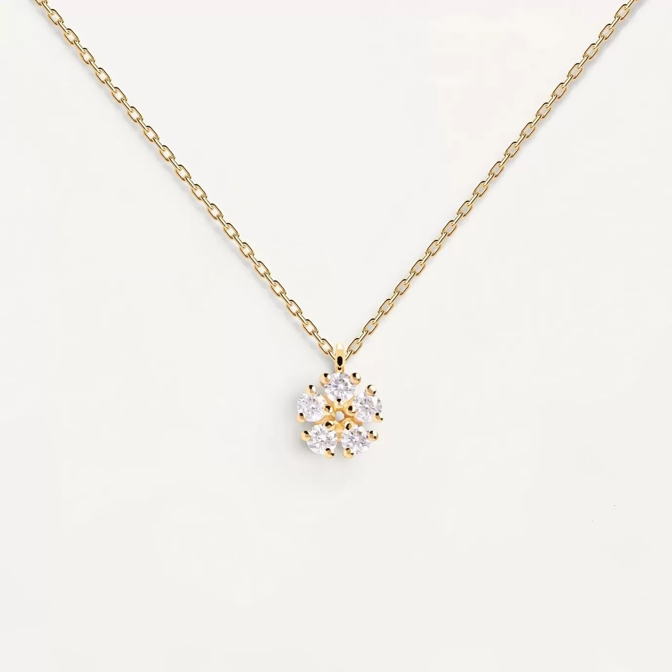 Blossom Flower Necklace in 18K Gold Over Sterling Silver