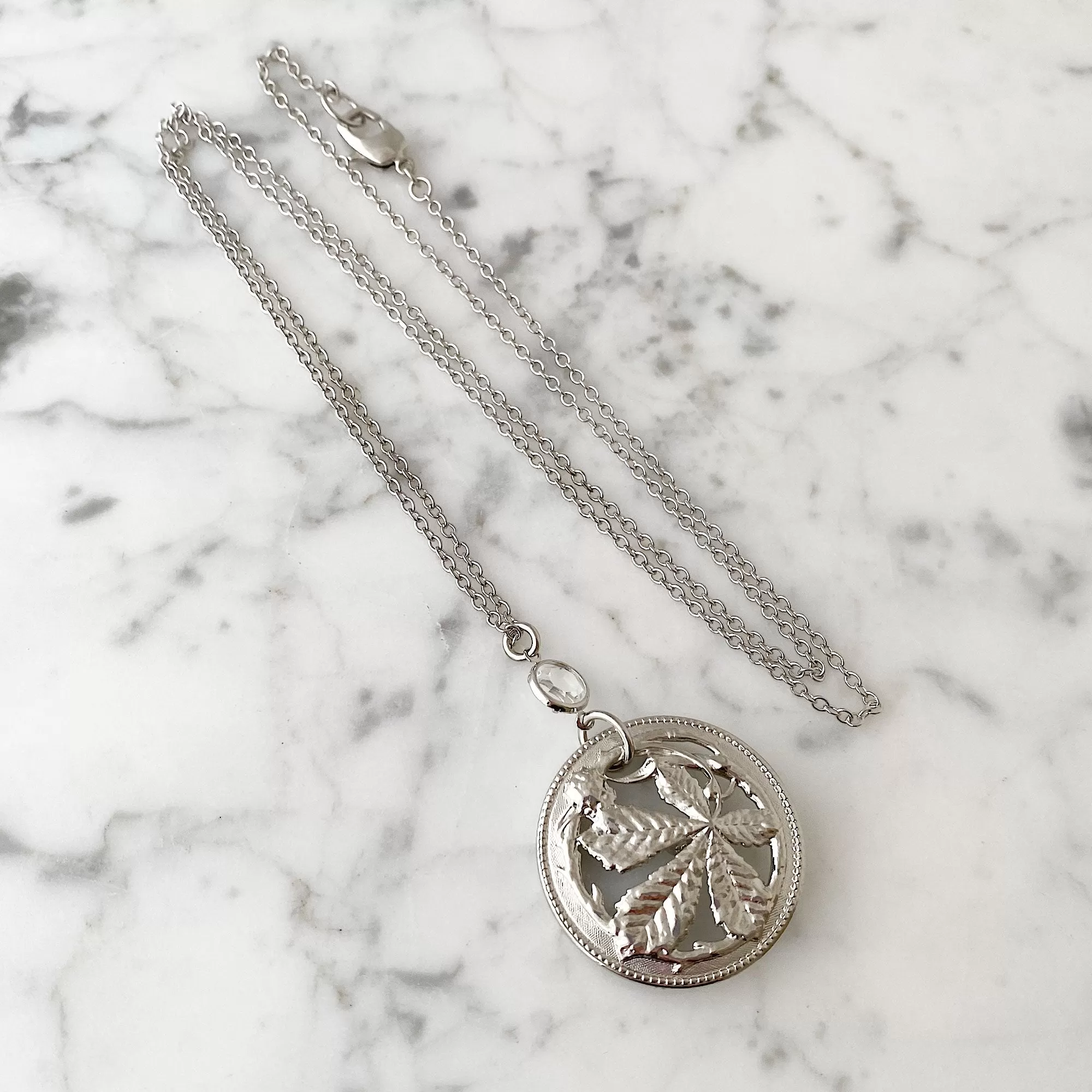 BOUTON silver plated french button necklace