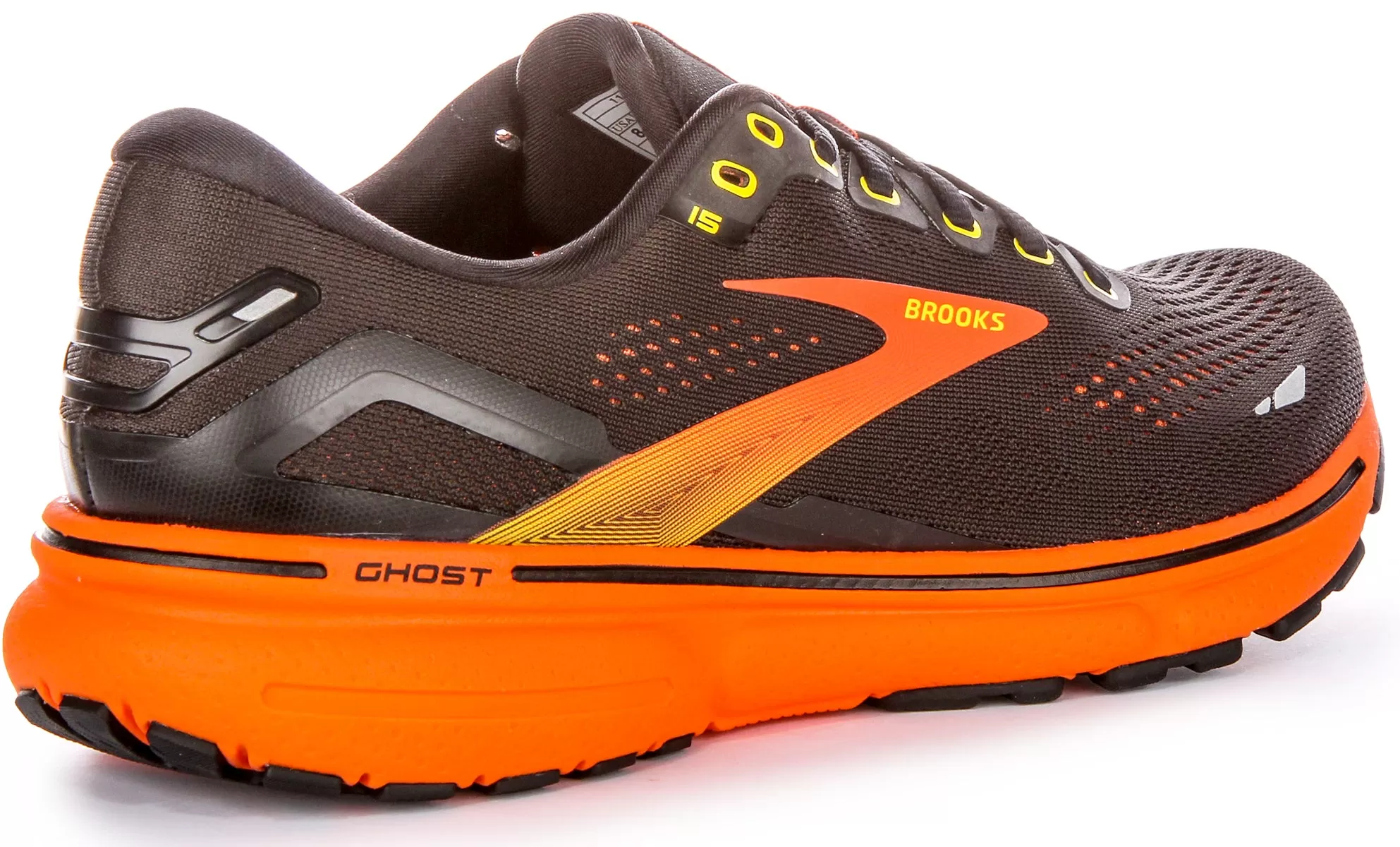 Brooks Ghost 15 In Black Yellow For Men | Medium Fit