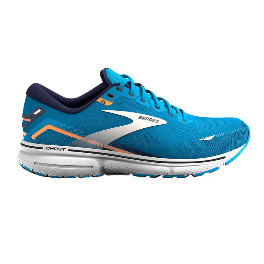 Brooks men's running shoe Ghost 15 1103931D480 light blue-orange