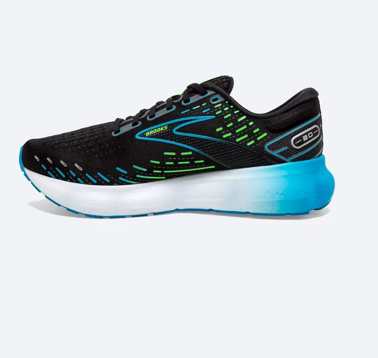 Brooks men's running shoe Glycerin 20 Neutral cushioning 1103821D006 black-ocean blue-green