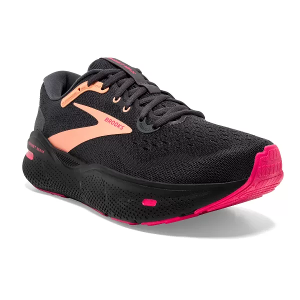 Brooks Women's Ghost Max Black/Papaya/Raspberry