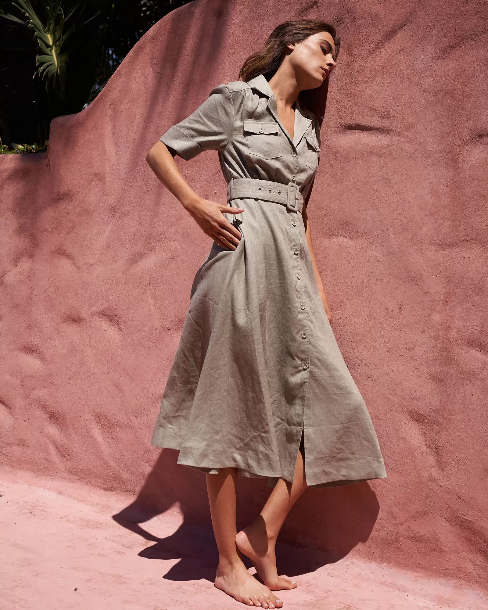 Cadence Linen Dress - Sage