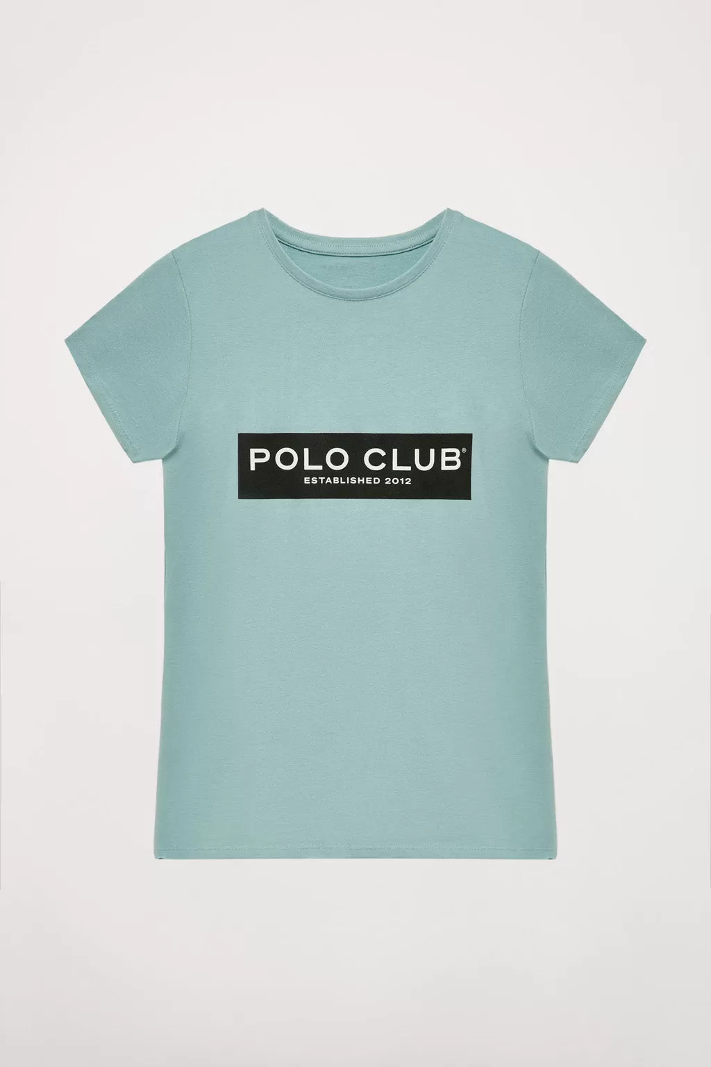 Camiseta azul con print en block Polo Club