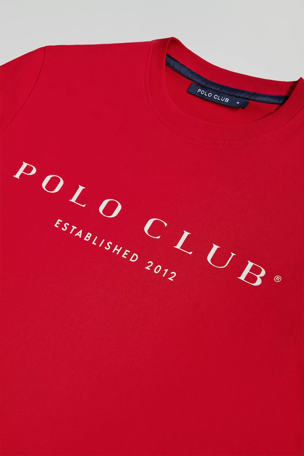 Camiseta básica roja con print icónico Polo Club