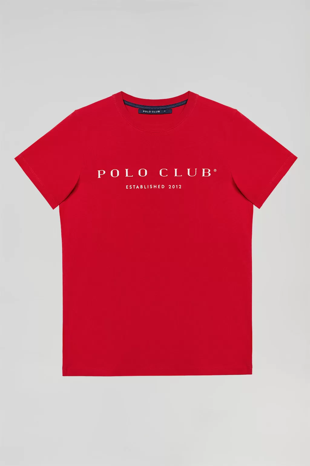 Camiseta básica roja con print icónico Polo Club