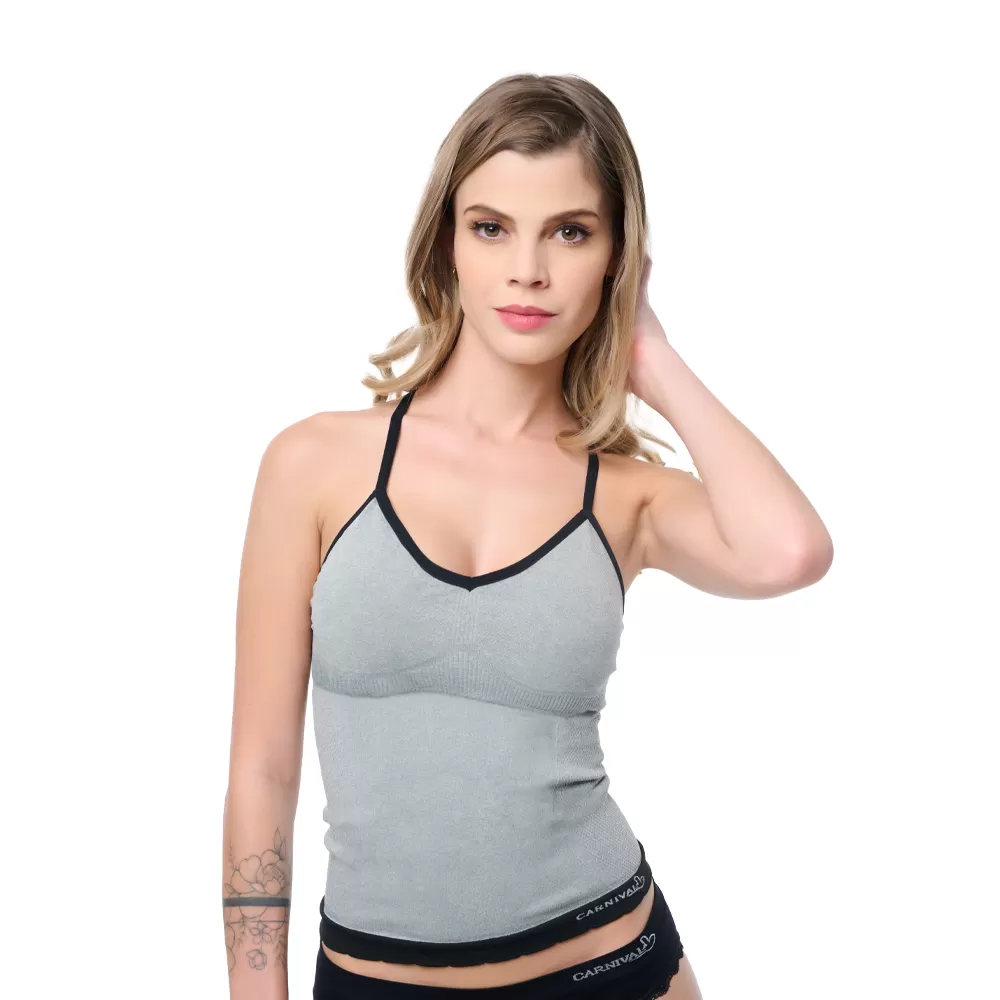 Camiseta control con tirantes ajustables sin costuras gris 5365 Carnival