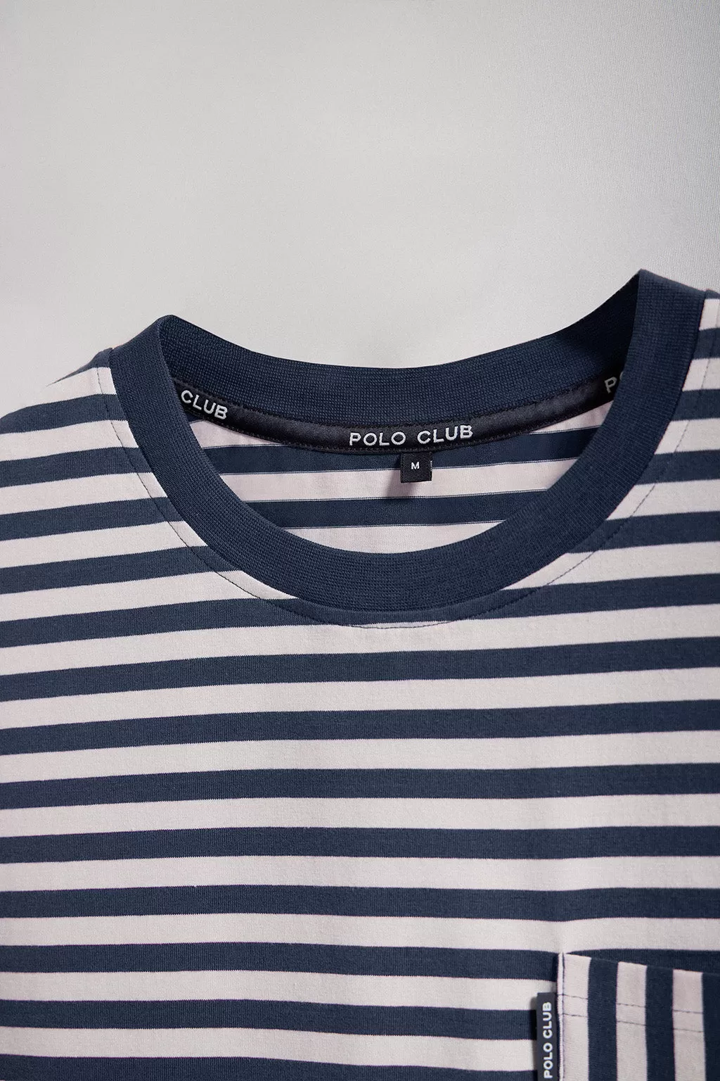 Camiseta de rayas azul y blanca marineras y bolsillo Timothee con detalle Polo Club