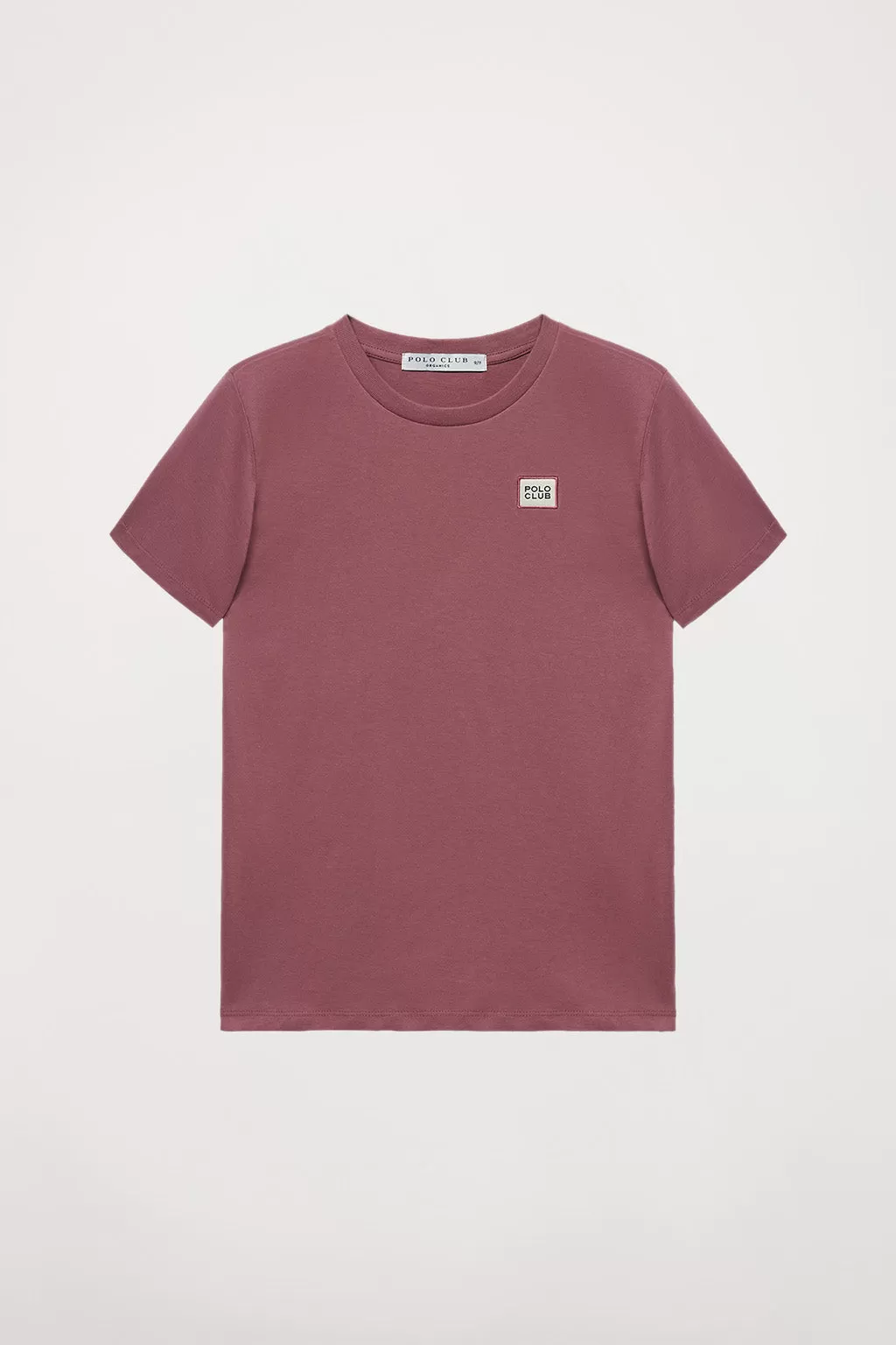 Camiseta orgánica de manga corta malva Neutrals kids con logo