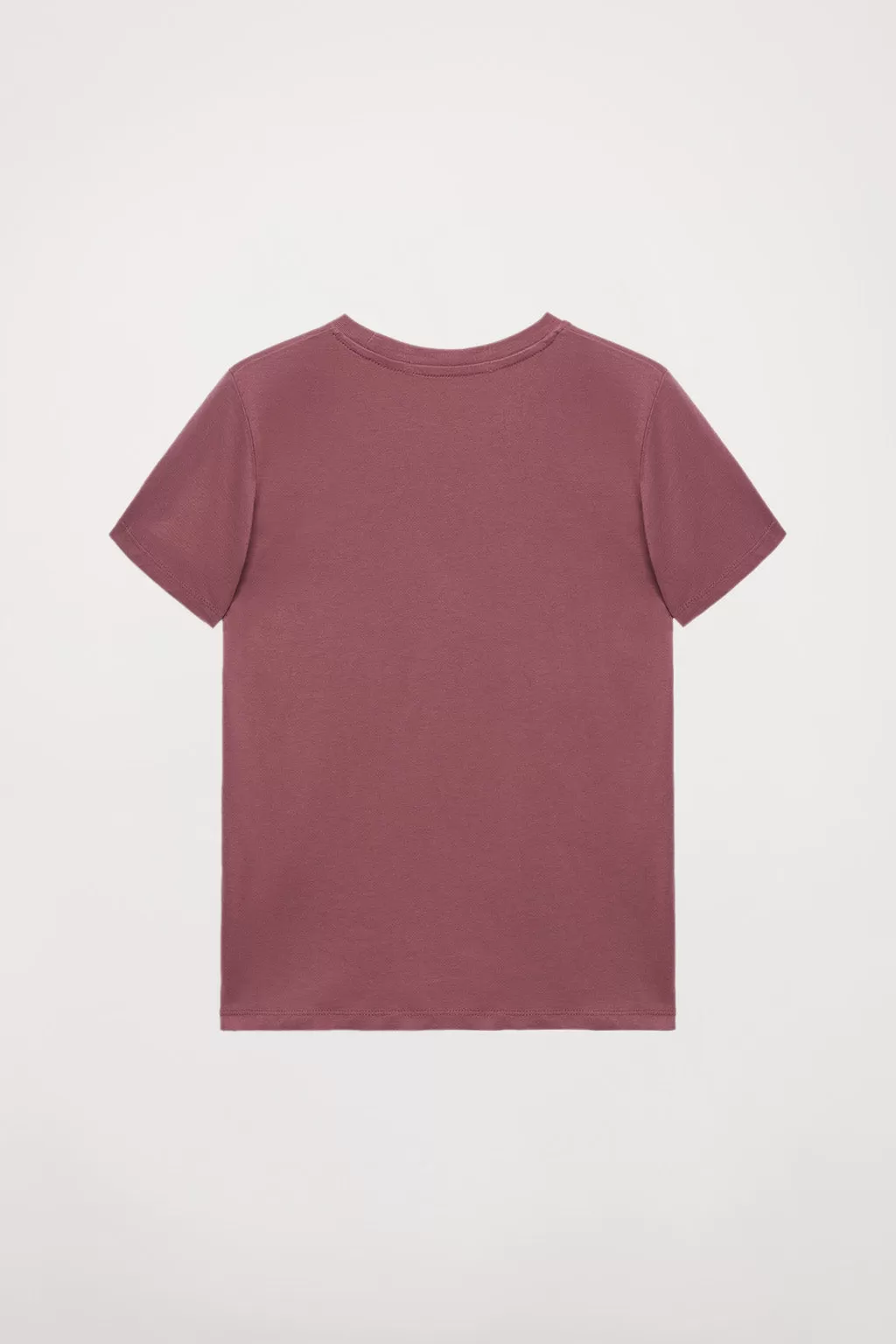 Camiseta orgánica de manga corta malva Neutrals kids con logo