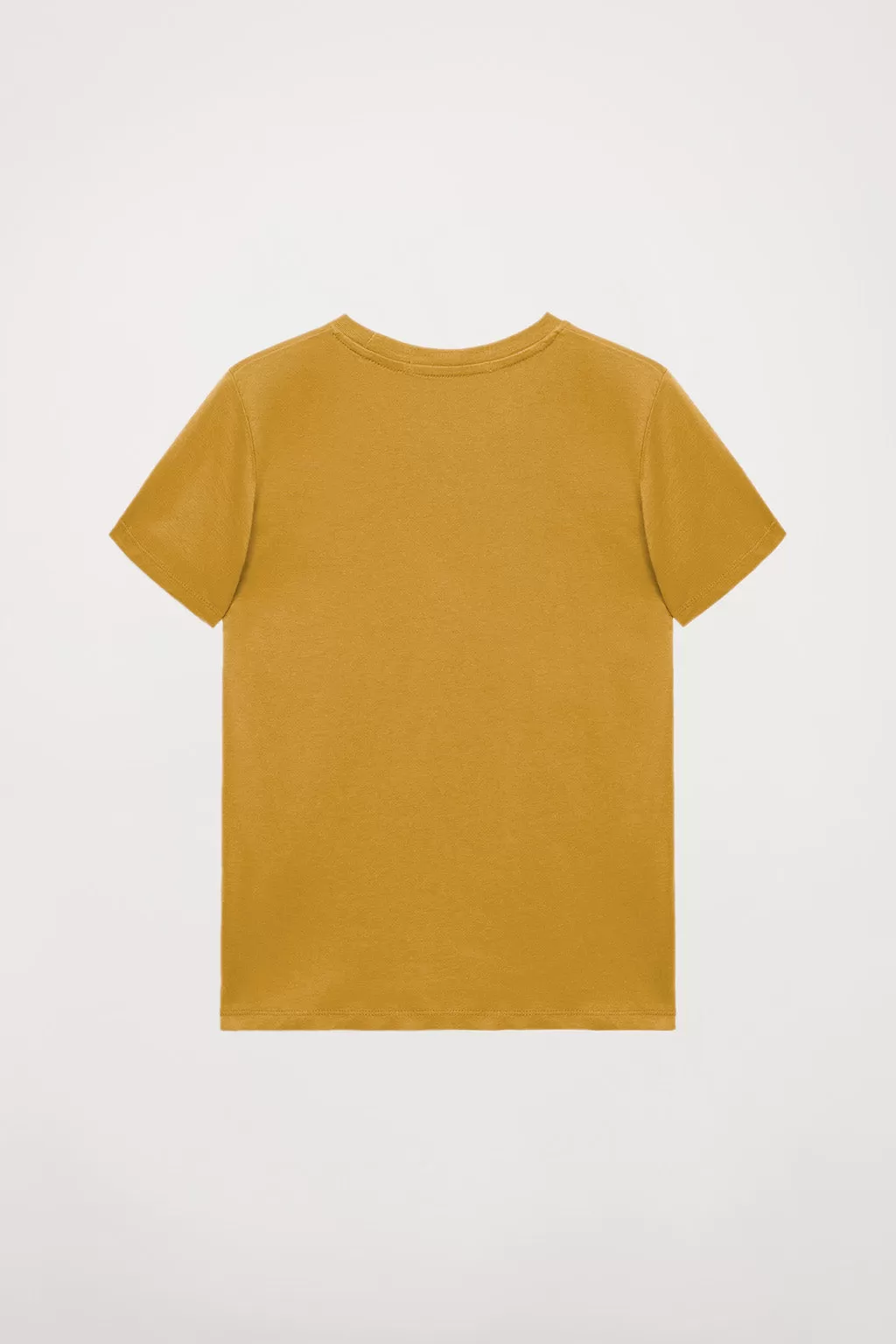 Camiseta orgánica de manga corta ocre Neutrals kids con logo