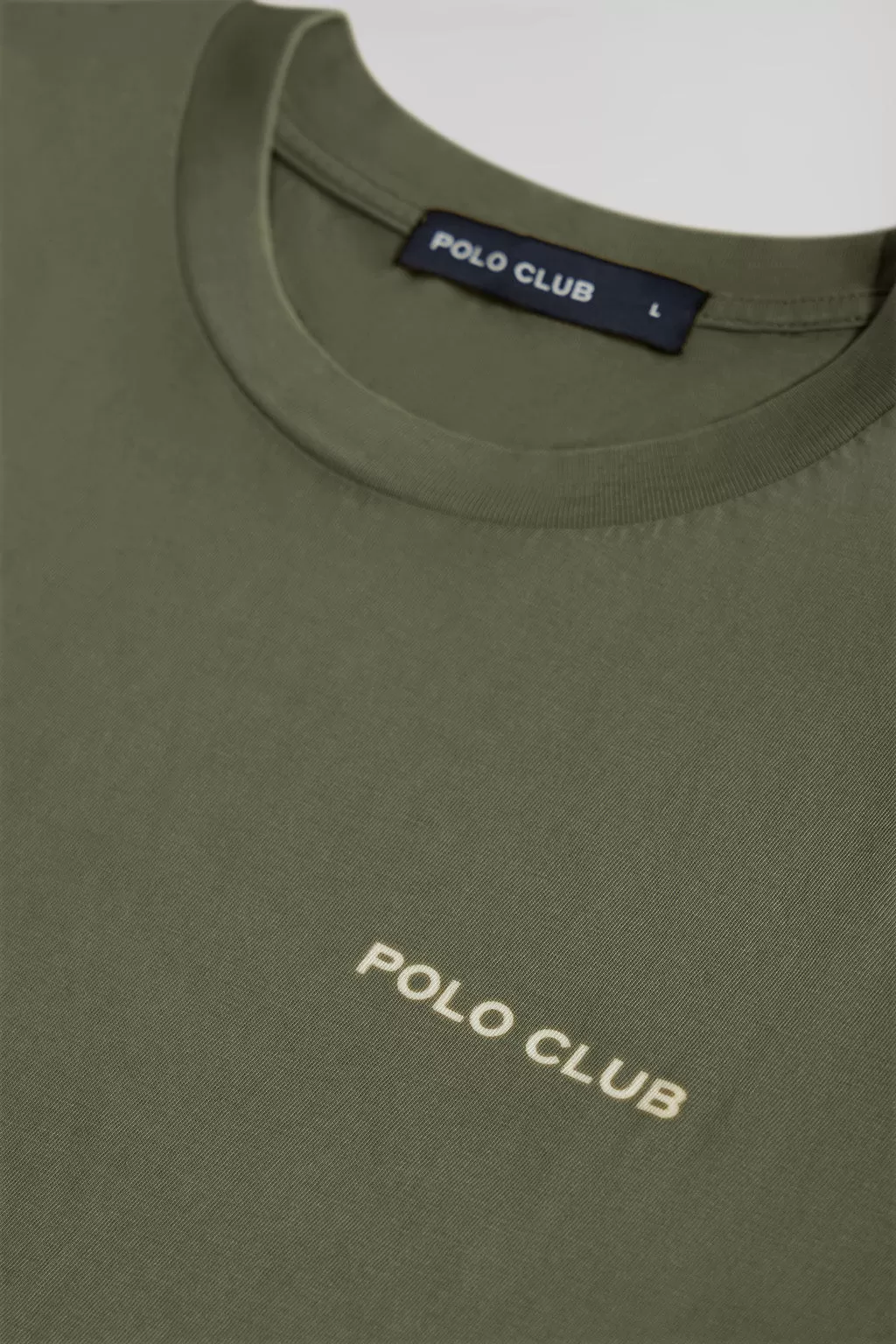 Camiseta orgánica vintage caqui con detalle Polo Club