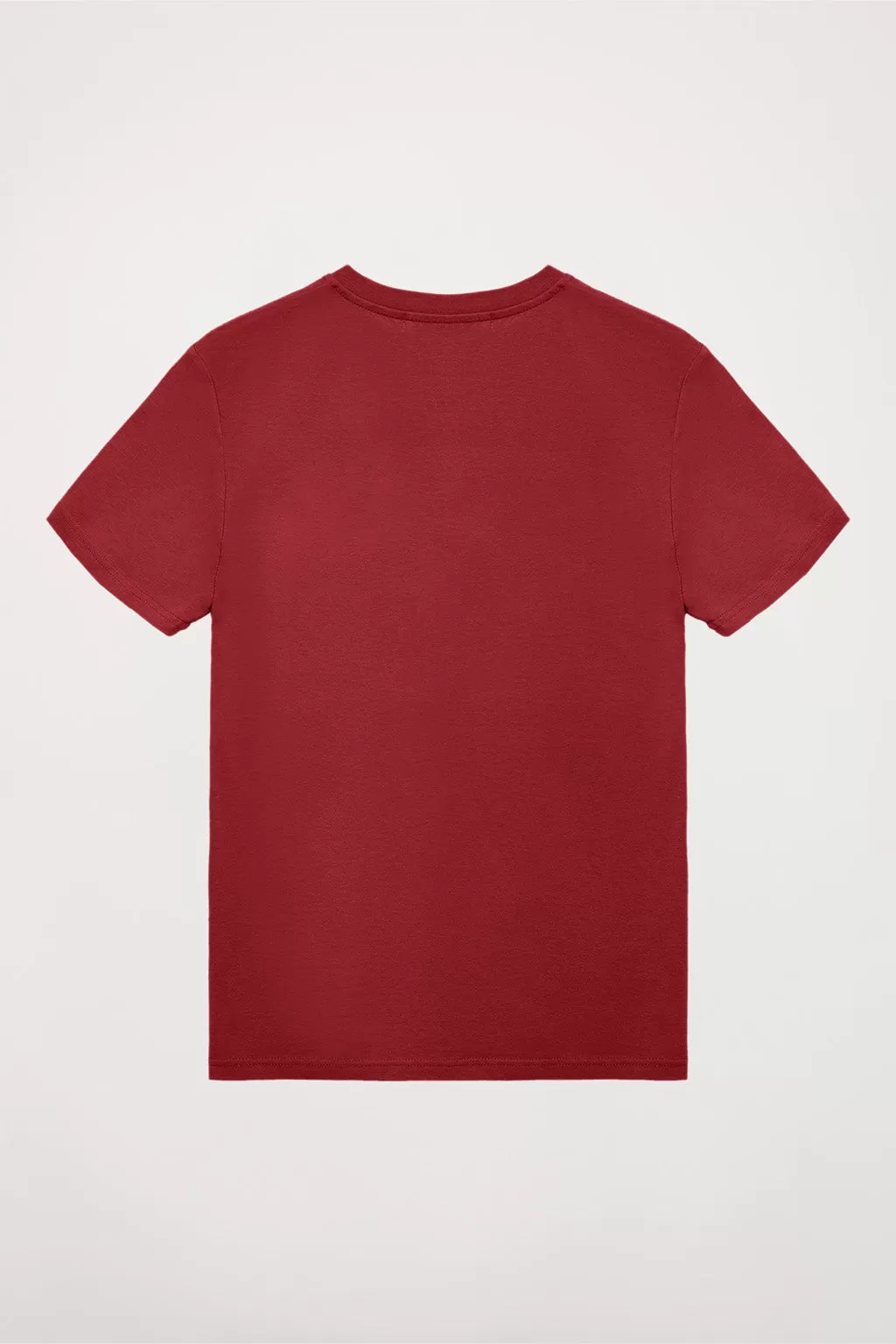 Camiseta rojo oscuro orgánica Neutrals con logo