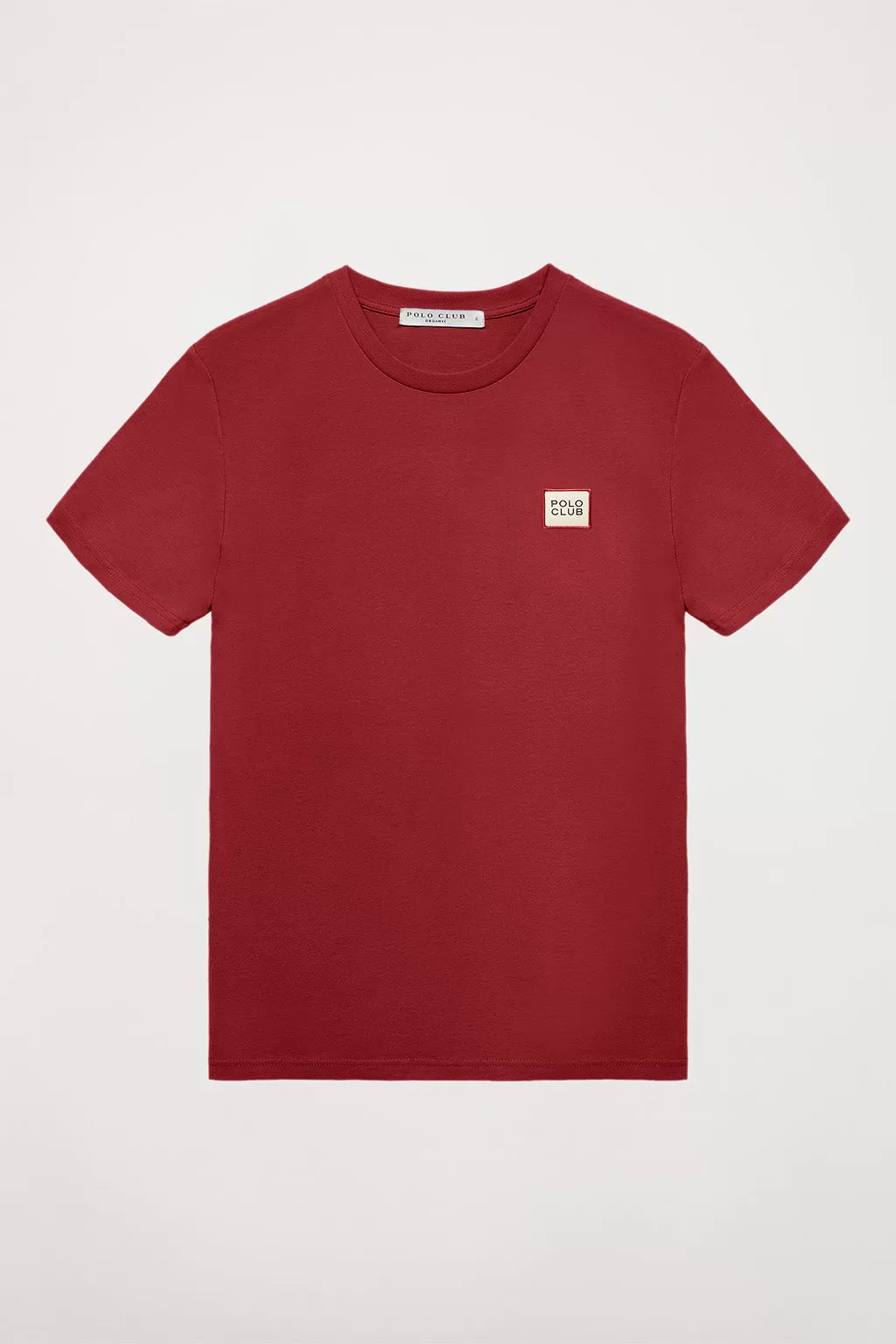 Camiseta rojo oscuro orgánica Neutrals con logo