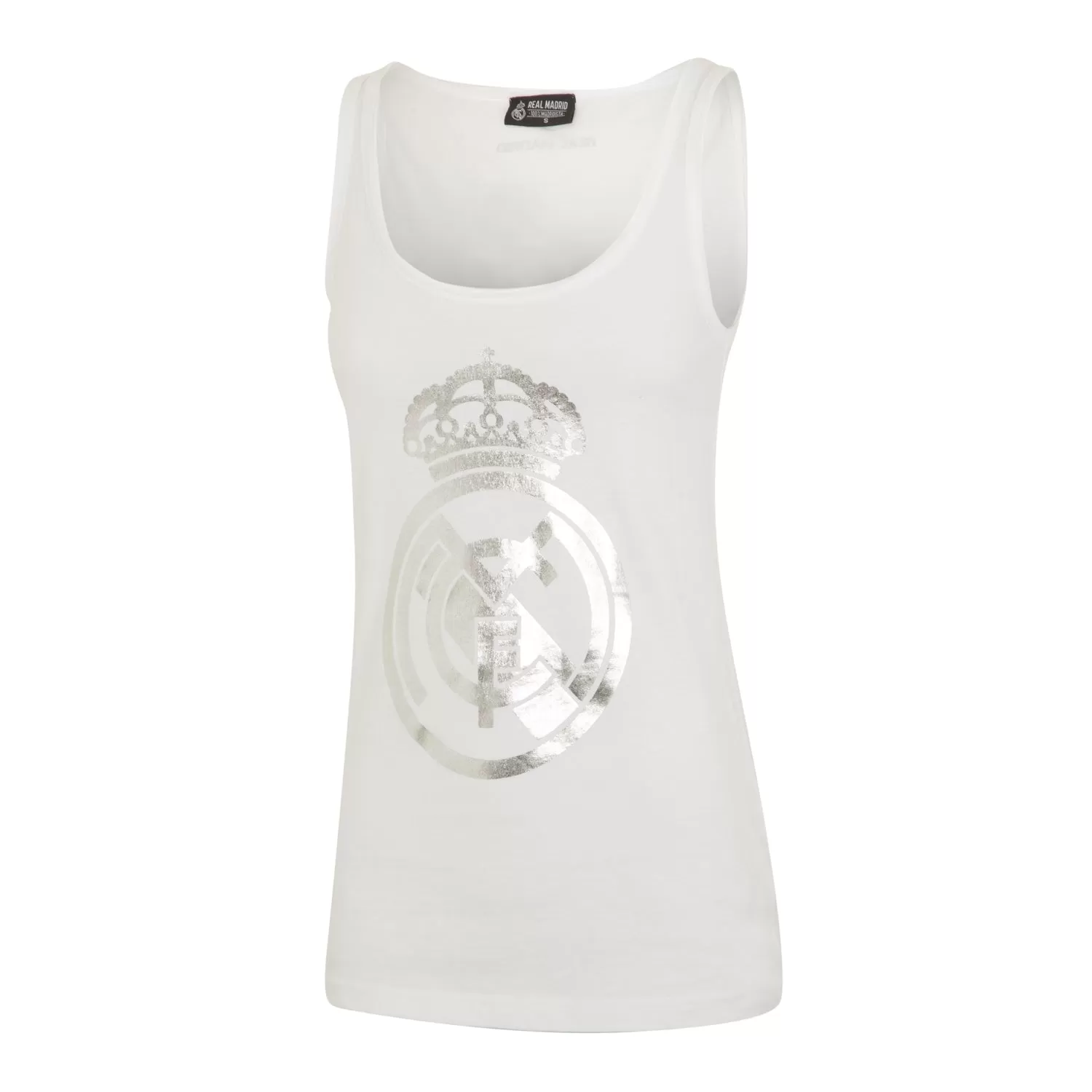 Camiseta Tirantes Escudo Blanca Mujer Real Madrid