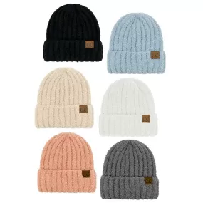 C.C Solid Color Fuzzy Beanie Hat