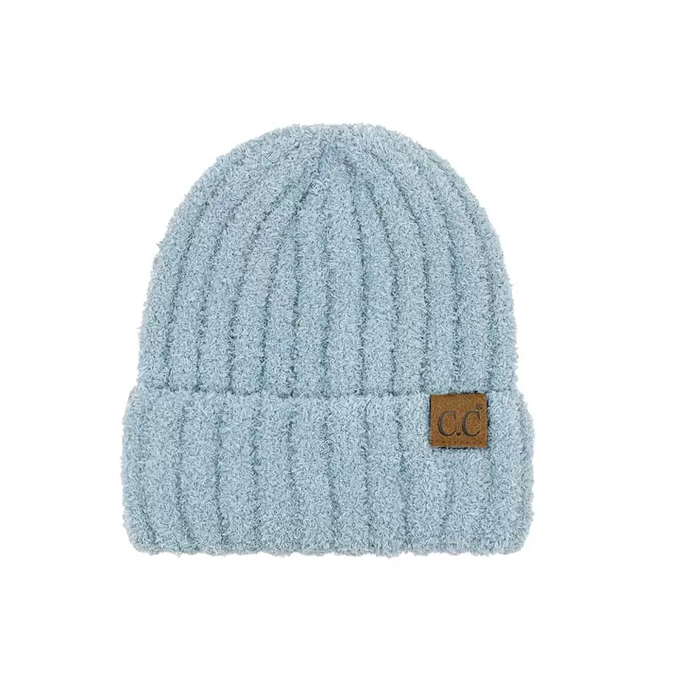 C.C Solid Color Fuzzy Beanie Hat