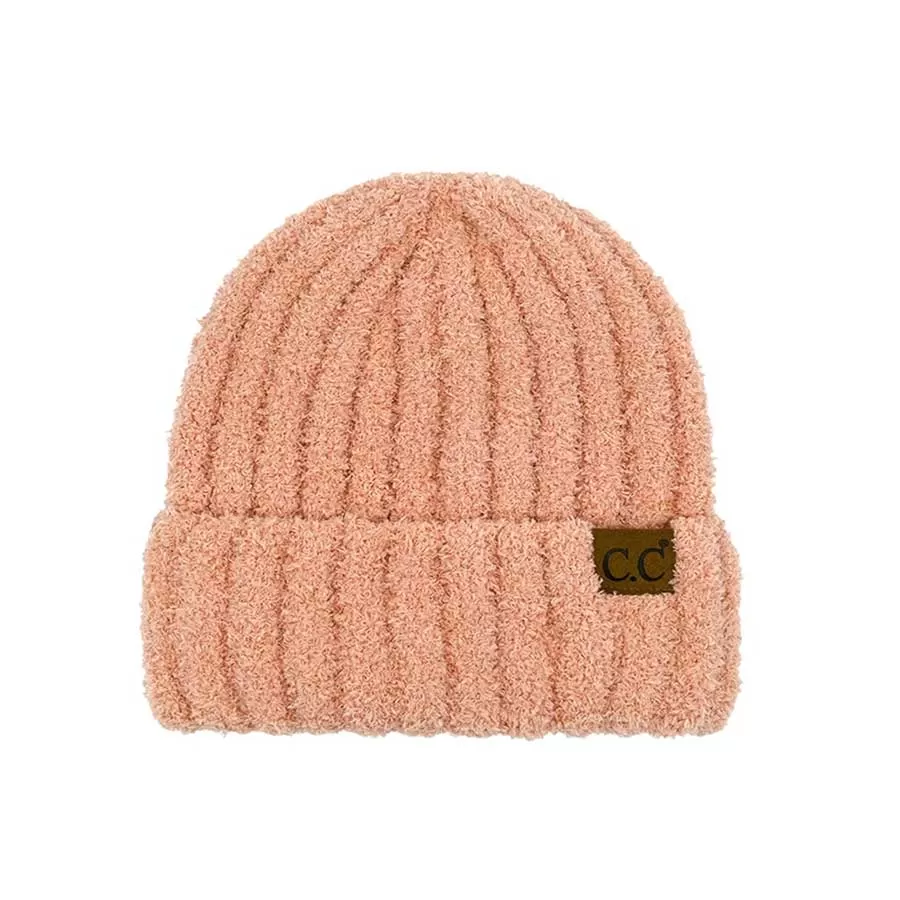 C.C Solid Color Fuzzy Beanie Hat