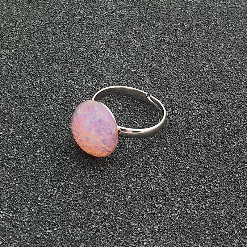 CHARLES silver opal pink ring