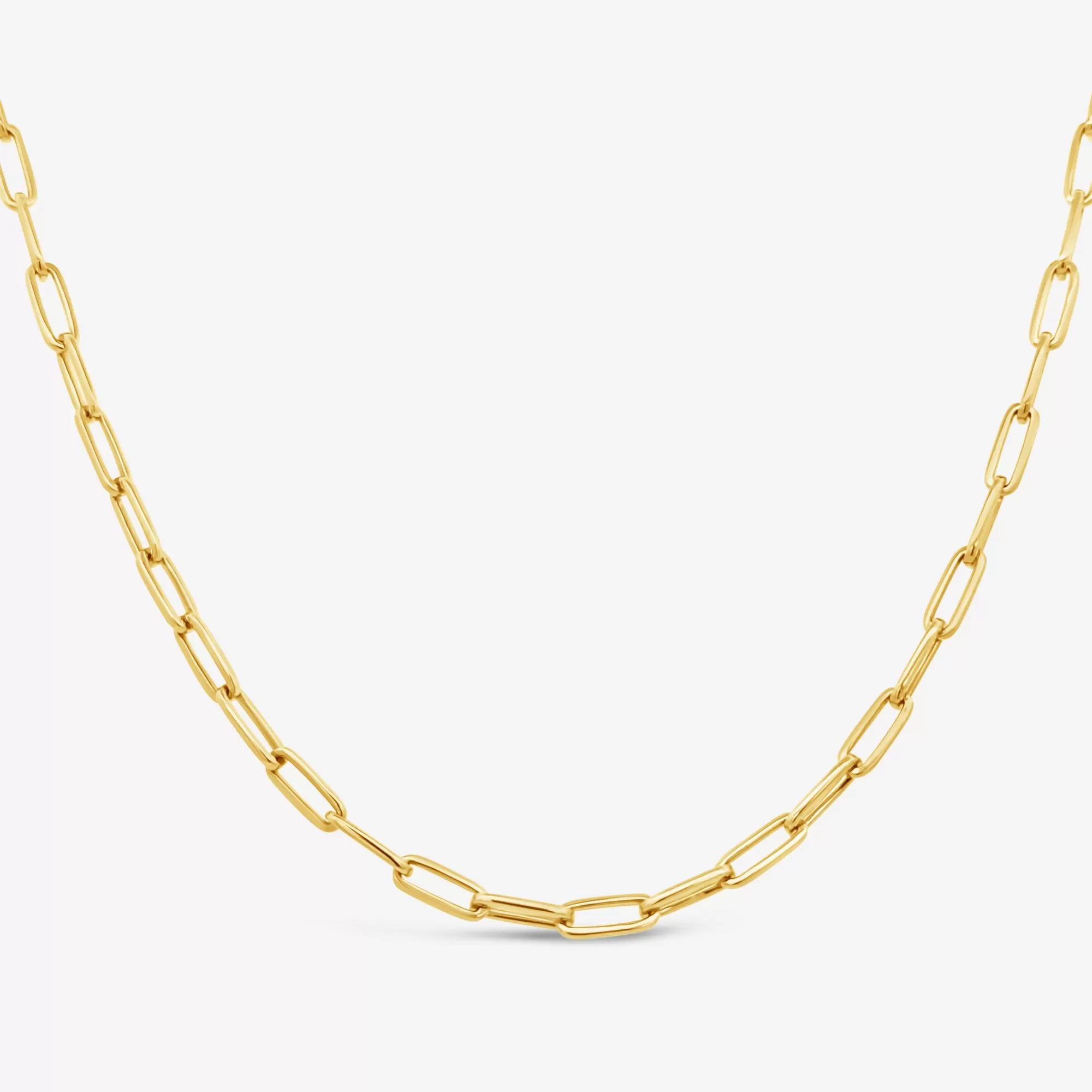 Classic Solid Gold Paperclip Necklace