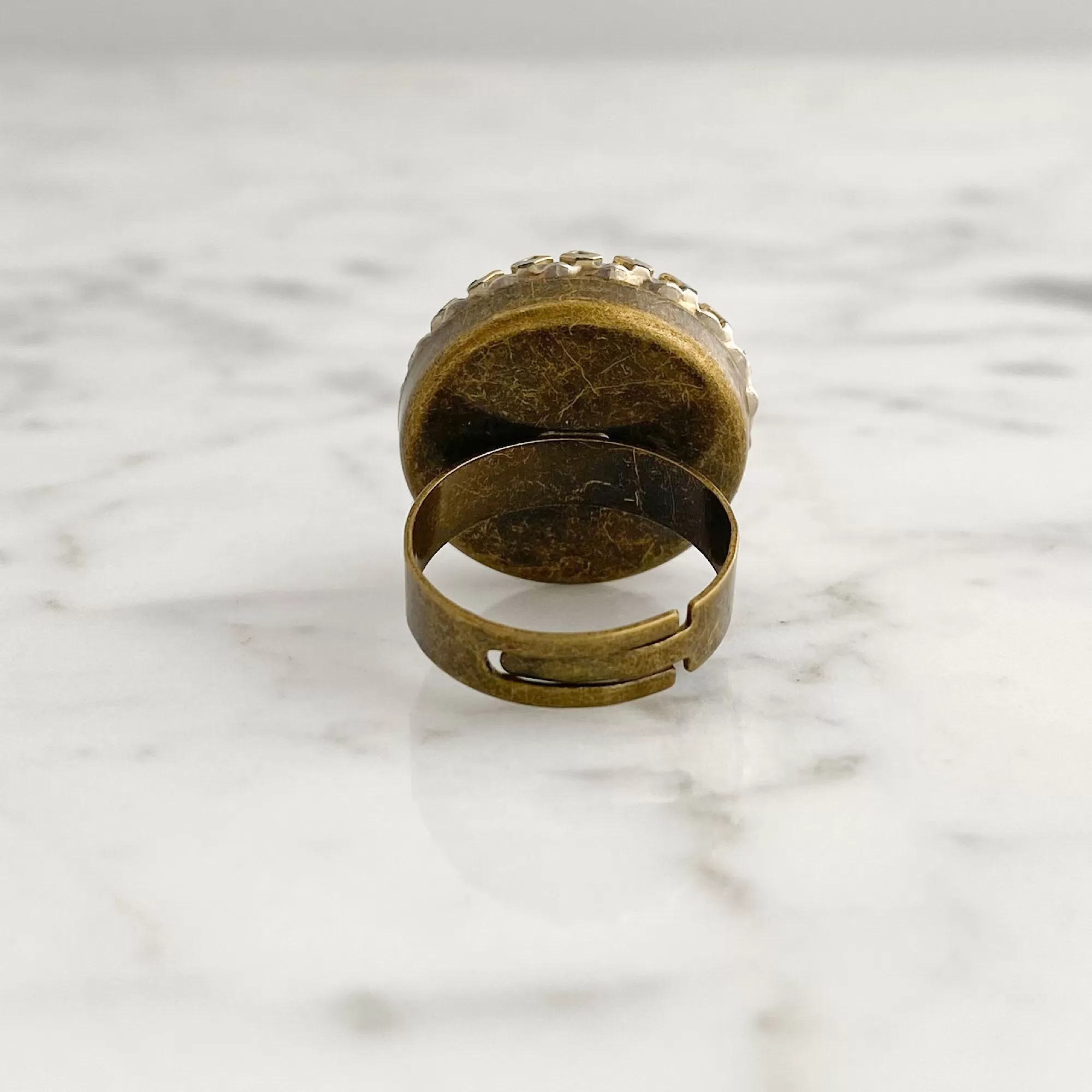 CRAWFORD teal confetti cocktail ring