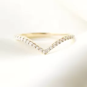 Diamond Wishbone Stacking Ring